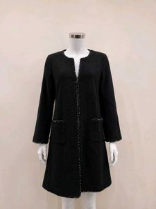 Chanel black tweed coat