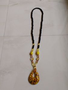 Yellow And Black Necklace