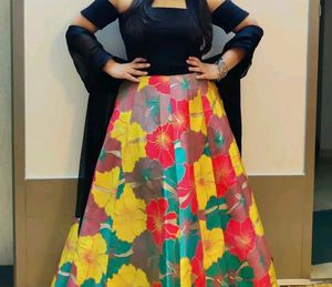 Vibrant Floral Print Lehenga Choli Set