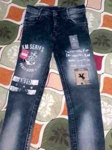 Stylish Graphic Print Jeans