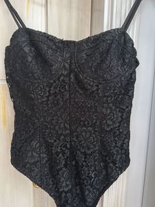 Elegant Black Lace Bodysuit