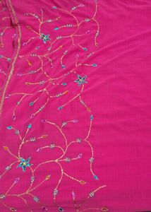 Beautifully Embellished Pink Saree
