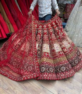 Exquisite Red Embroidered Lehenga Choli