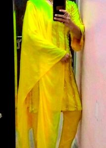 Haldi Special Yellow Plazo Suit