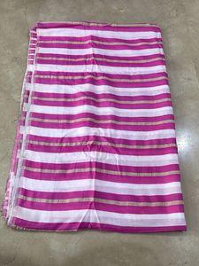 Pink &amp; White Striped Fabric
