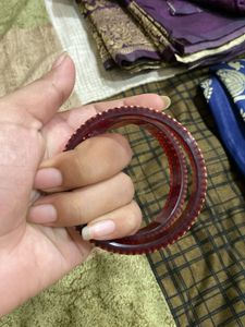 Sparkling Red Stone Bangles