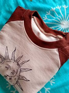 Sun and moon printed Crop top