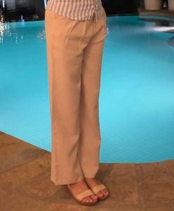 Beige Wide Leg Trousers
