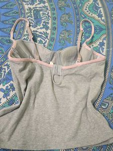 y2k Comfortable Grey Sports Bra top