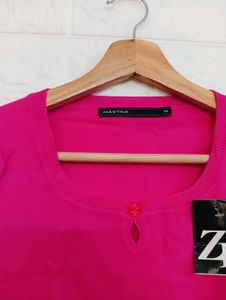 Hot Pink Short Sleeve Top