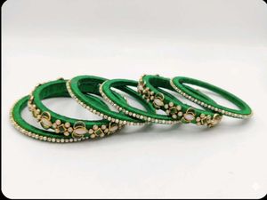 Beautiful Green Silk Thread Bangles