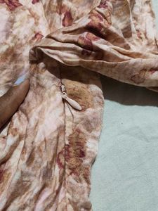 Abstract Print Collared Button-Up Dress