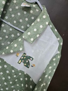Polka Dot Button-Up Top
