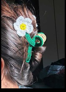 Crochet Flower Hair Clips - Set of 3