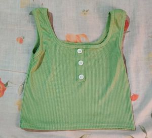 Ribbed Green Tank Top