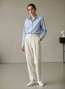 Classic High-Waisted Pleated Pants