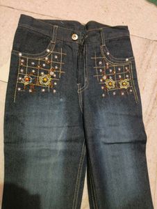 Y2K Floral Grid Embroidery & Stone Accents