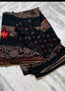 black saree with blouse