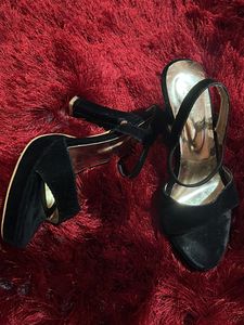 Black Velvet High Heels