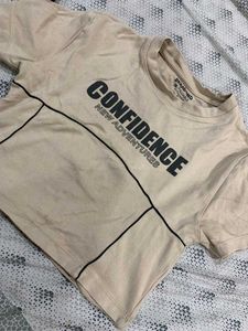 Beige Graphic T-Shirt y2k
