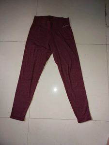 Burgundy High-Waisted Athleisure Leggings