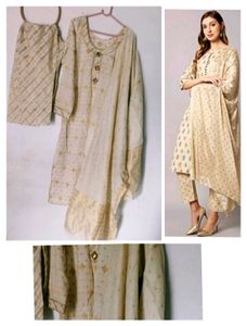 Elegant Cream Kurta Set with Dupatta