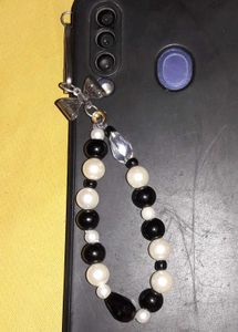 Beaded Bow Charm Phone Strap