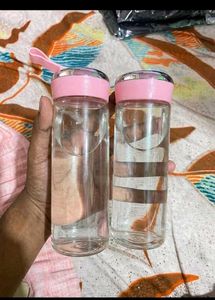Cute Crystal clear Water Bottles - Set of 2