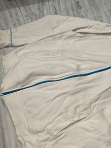 Men's White Zip-Up Hoodie