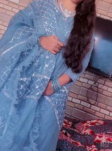 Blue Embroidered Kurta Set