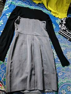 Chic Grey &amp; Black Dress