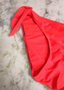 Bright Red Tie-Side Bikini Bottoms