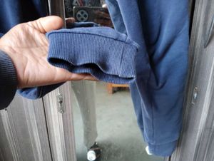 Navy Blue Joggers with Yellow Drawstring