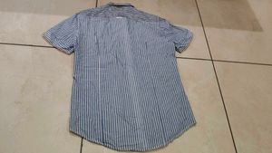 Men's Striped Short Sleeve Button-Up Shirt