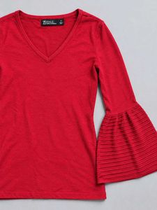 V-Neck Bell Sleeve Top