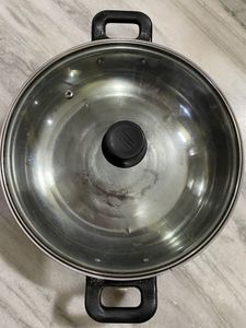 Induction Chula Frying Pan Kadhai With Glass Cover