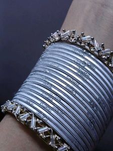 Silver Bangles Set For Both Hands