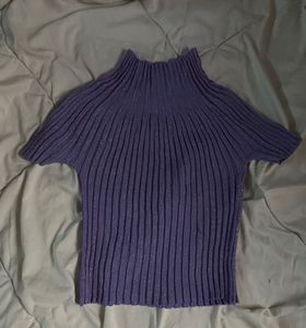 y2k ribbed fitted shimmery top