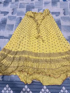 Yellow Printed Ethnic Skirt