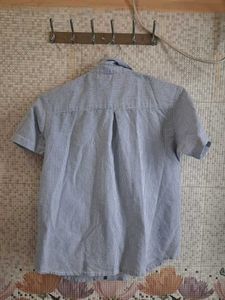 Blue Striped Button-Up Shirt
