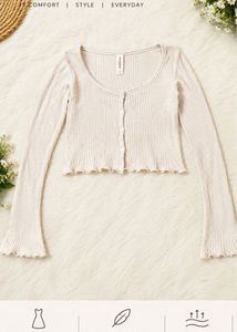 Ribbed Button-Up Cropped Cardigan