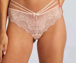 Navy Lace Trim Bra &amp; Panty Set