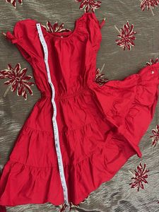 Chic Red Tiered Dress