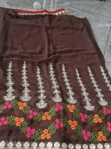 Elegant Embroidered Saree