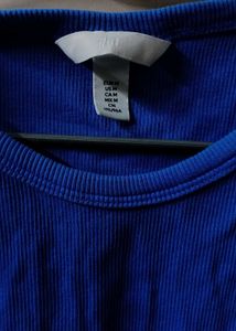 Ribbed Blue Tank Top