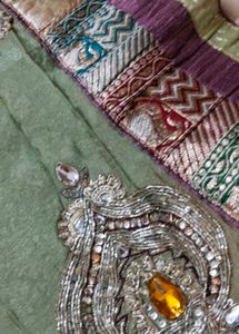 Elegant Green Saree with Embellishment