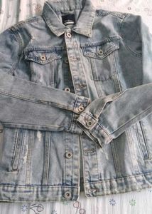 Light Wash Distressed Denim Jacket