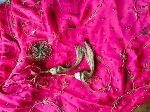 Vibrant Pink dabka/zardozi handwork skirt