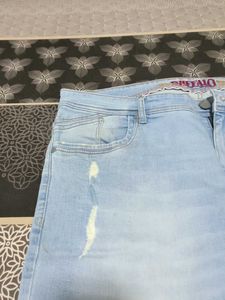 Light Wash Distressed Wide Leg Jeans