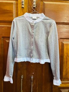 Chic Gray Cropped Cardigan